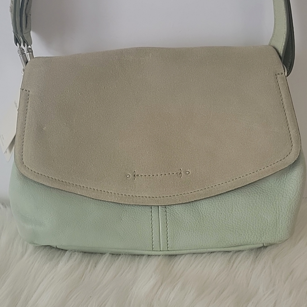 Lucky Brand Lyia leather crossbody bag in seagrass color NEW - Picture 4 of 15